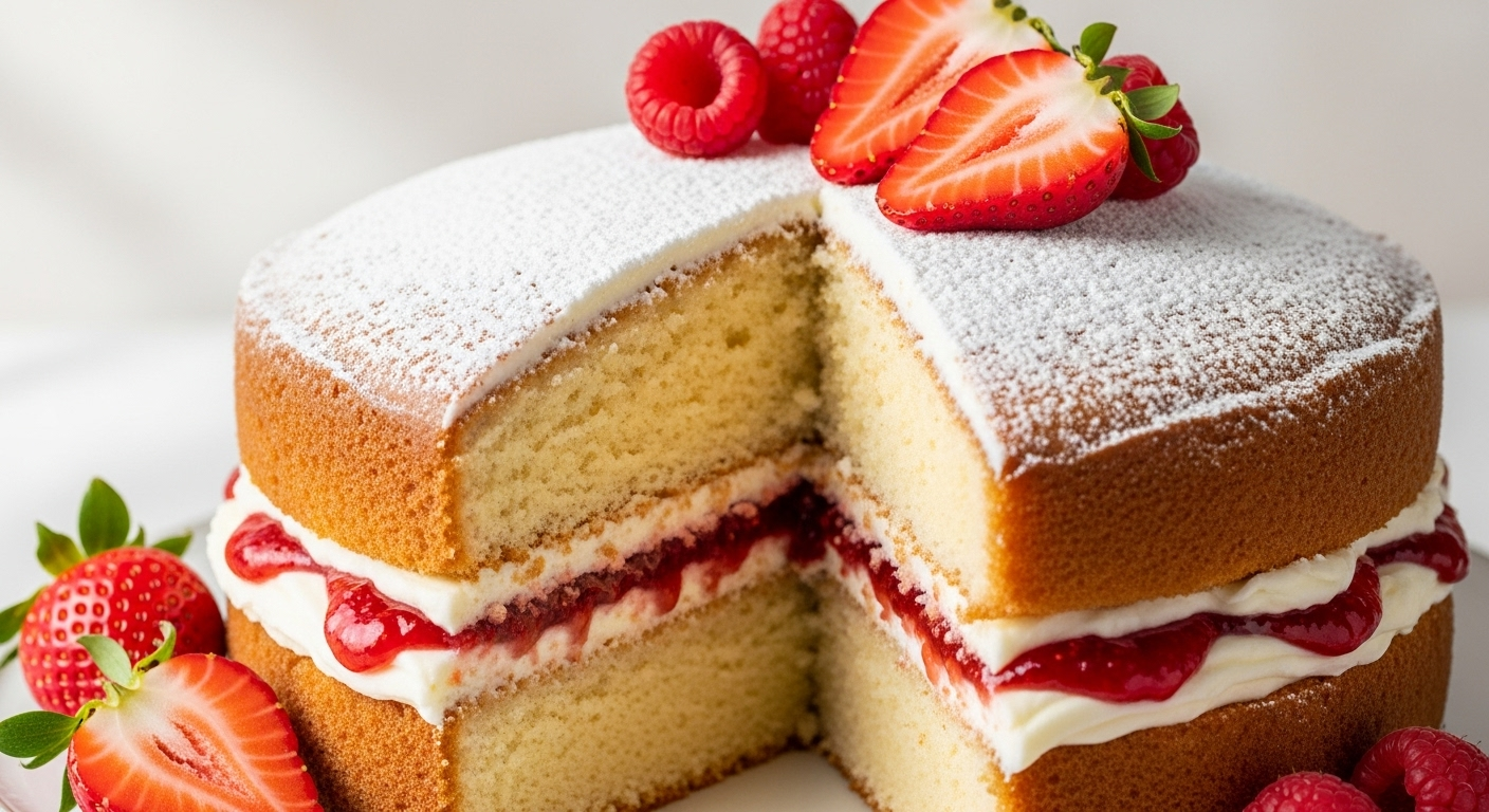 Classic Victoria Sponge Cake Jam and Cream Delight Unveiled