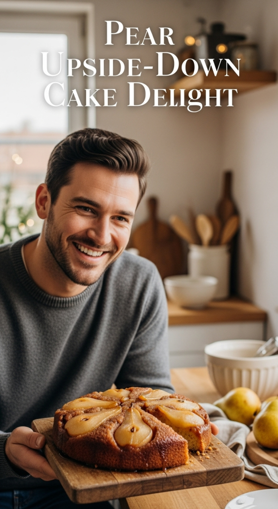 Cozy Winter Spiced Pear Upside-Down Cake Delight