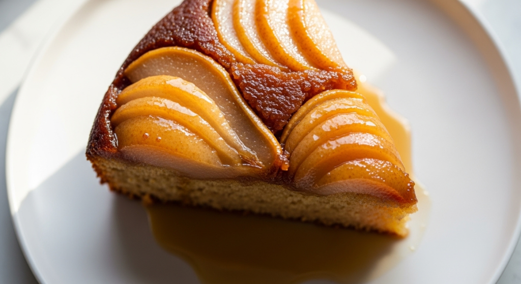 Cozy Winter Spiced Pear Upside-Down Cake Delight
