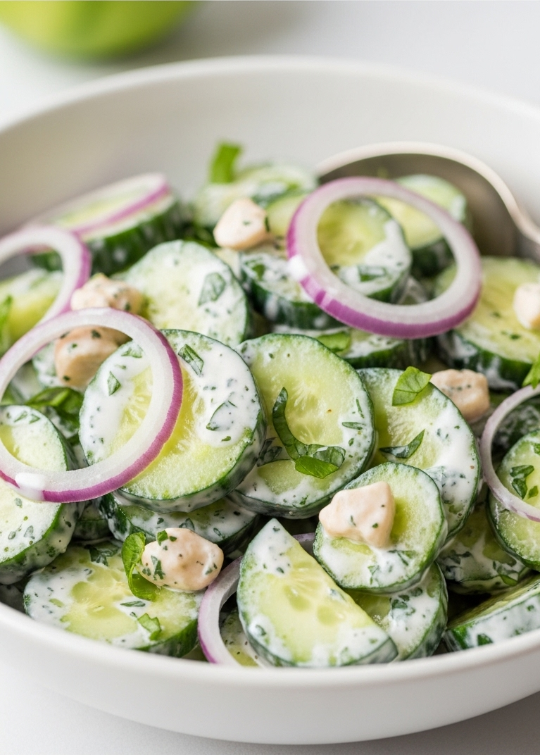 Creamy Cucumber and Onion Salad Recipe: Refreshing Delight