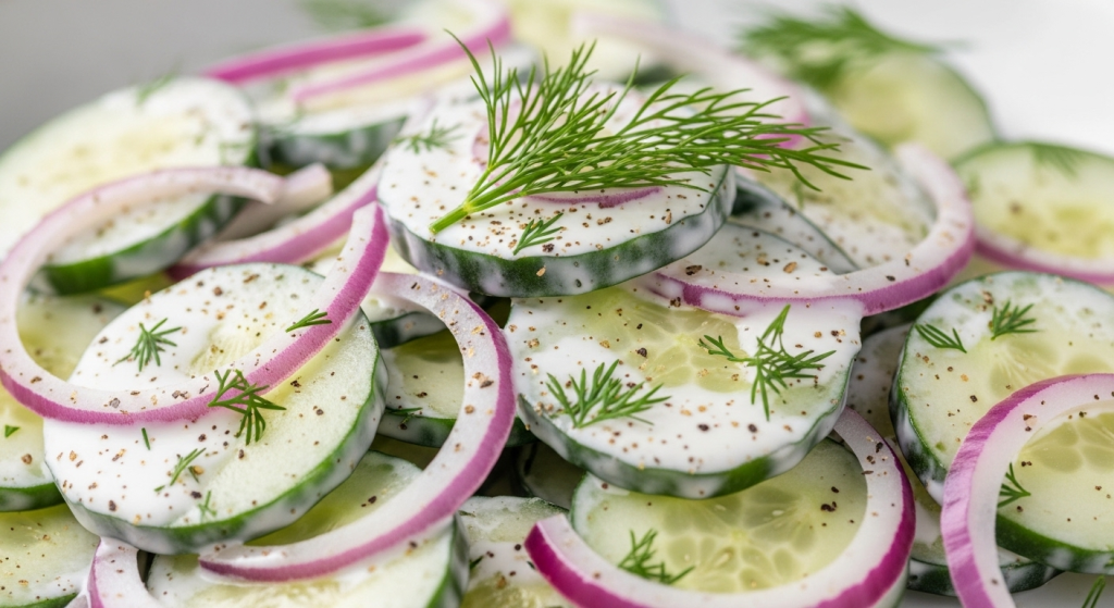 Creamy Cucumber and Onion Salad Recipe: Refreshing Delight