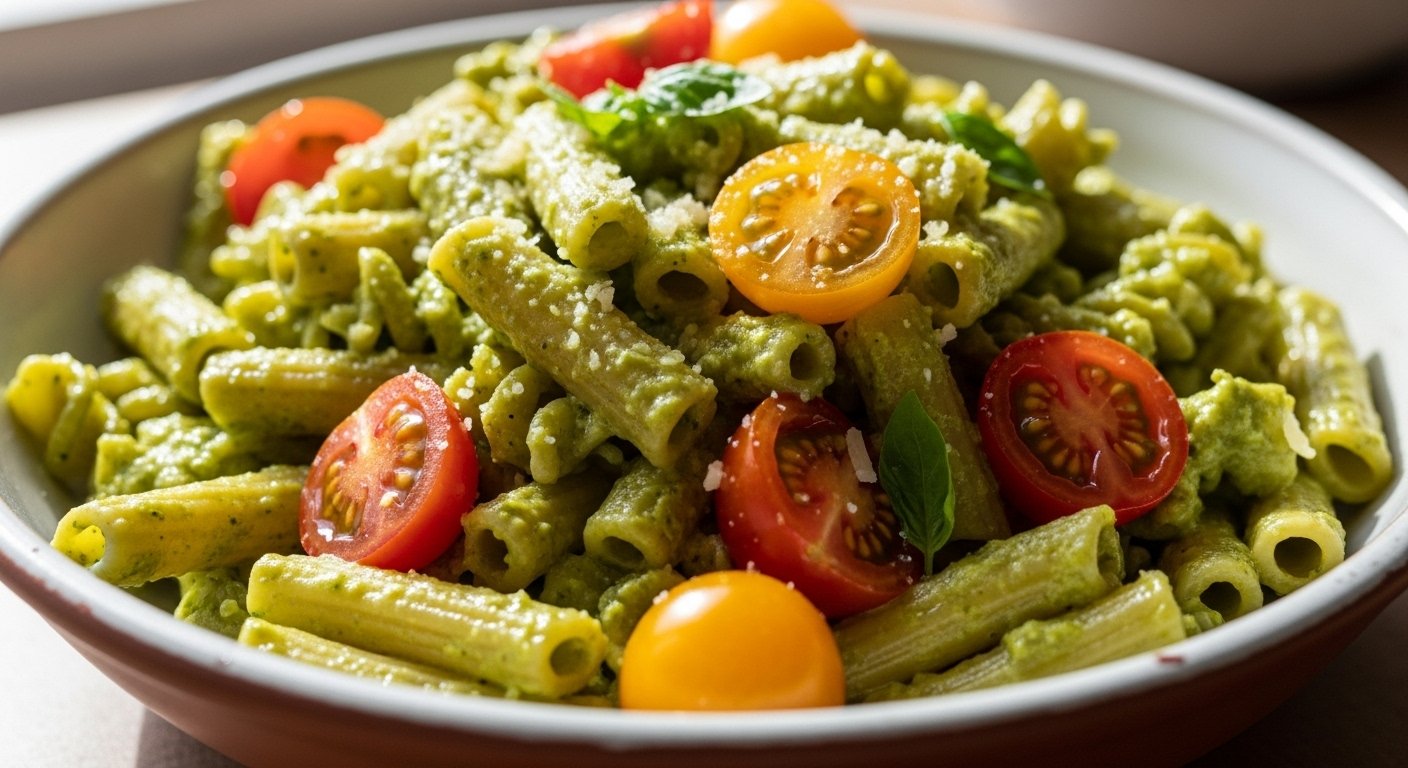 Creamy Pesto Pasta with Cherry Tomatoes: A Flavorful Twist