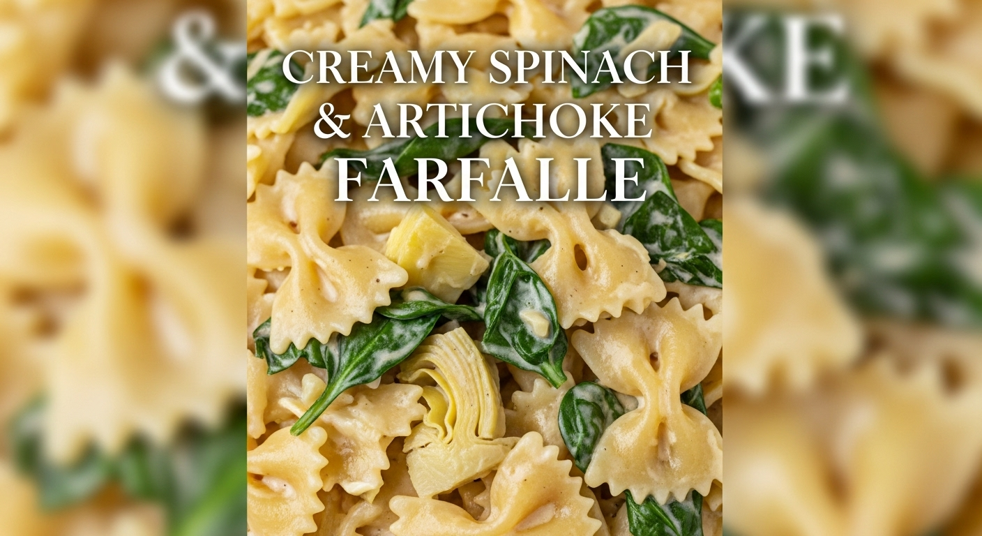 Creamy Spinach & Artichoke Farfalle in Parmesan Sauce