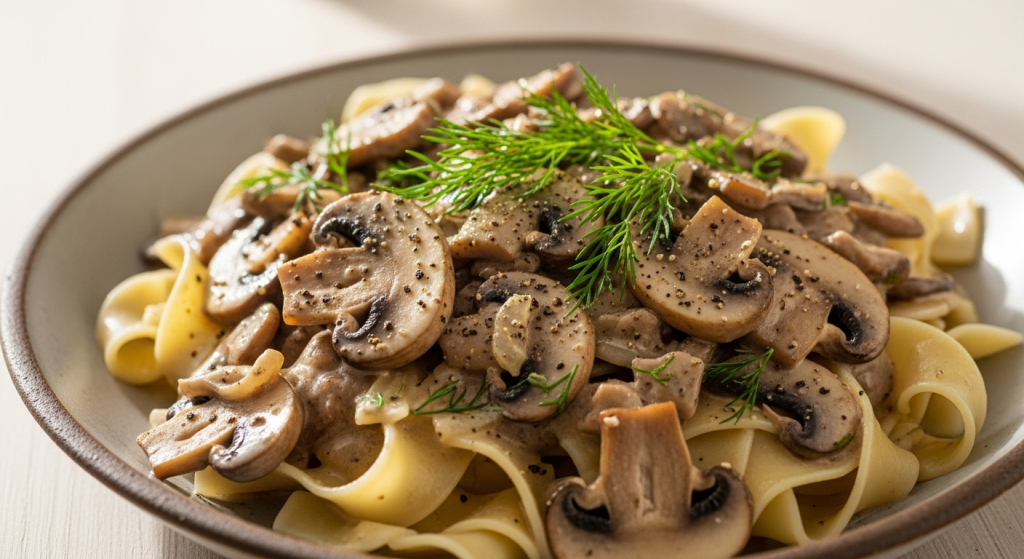 Creamy Vegan Mushroom Stroganoff Delight