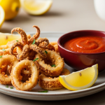 Crispy Fried Calamari Paired with Zesty Spicy Marinara Delight