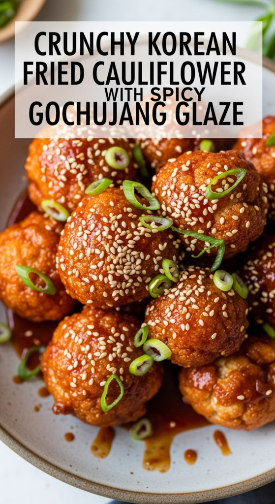 Delicious Crunchy Korean Fried Cauliflower with Spicy Gochujang Glaze
