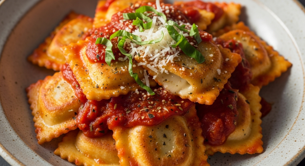 Decadent 15-Minute Pan-Fried Ravioli with Marinara: Quick & Crispy