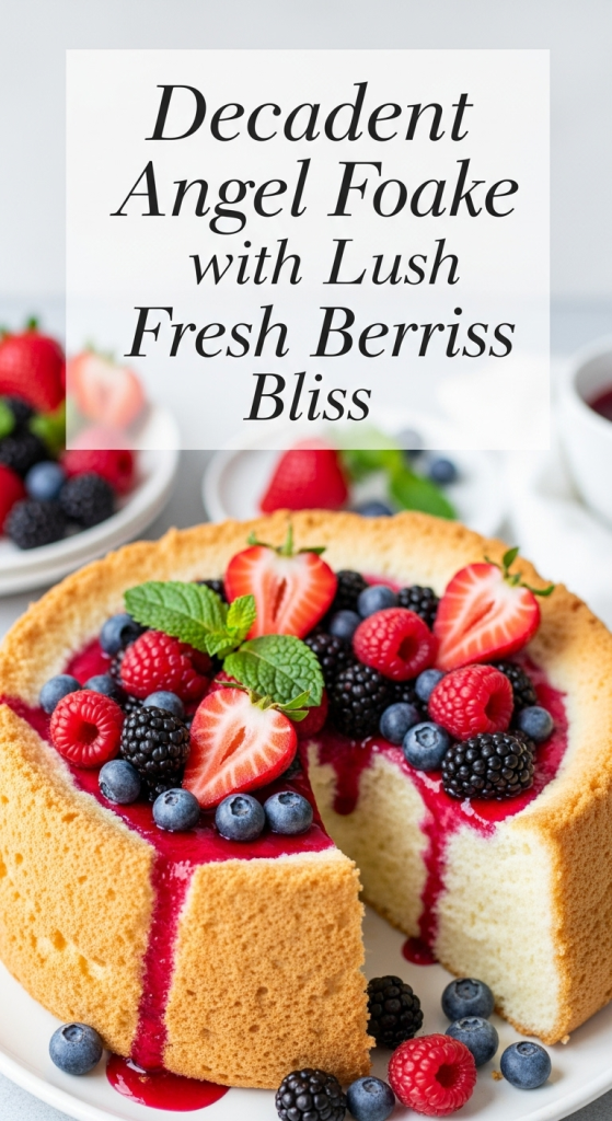 Decadent Angel Food Cake with Lush Fresh Berries Bliss