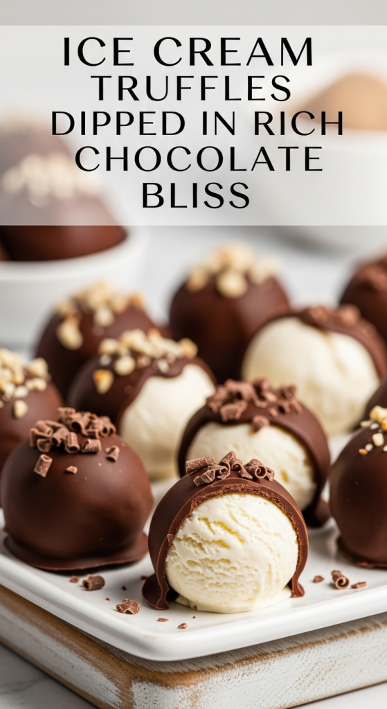 Decadent Ice Cream Truffles Dipped in Rich Chocolate Bliss