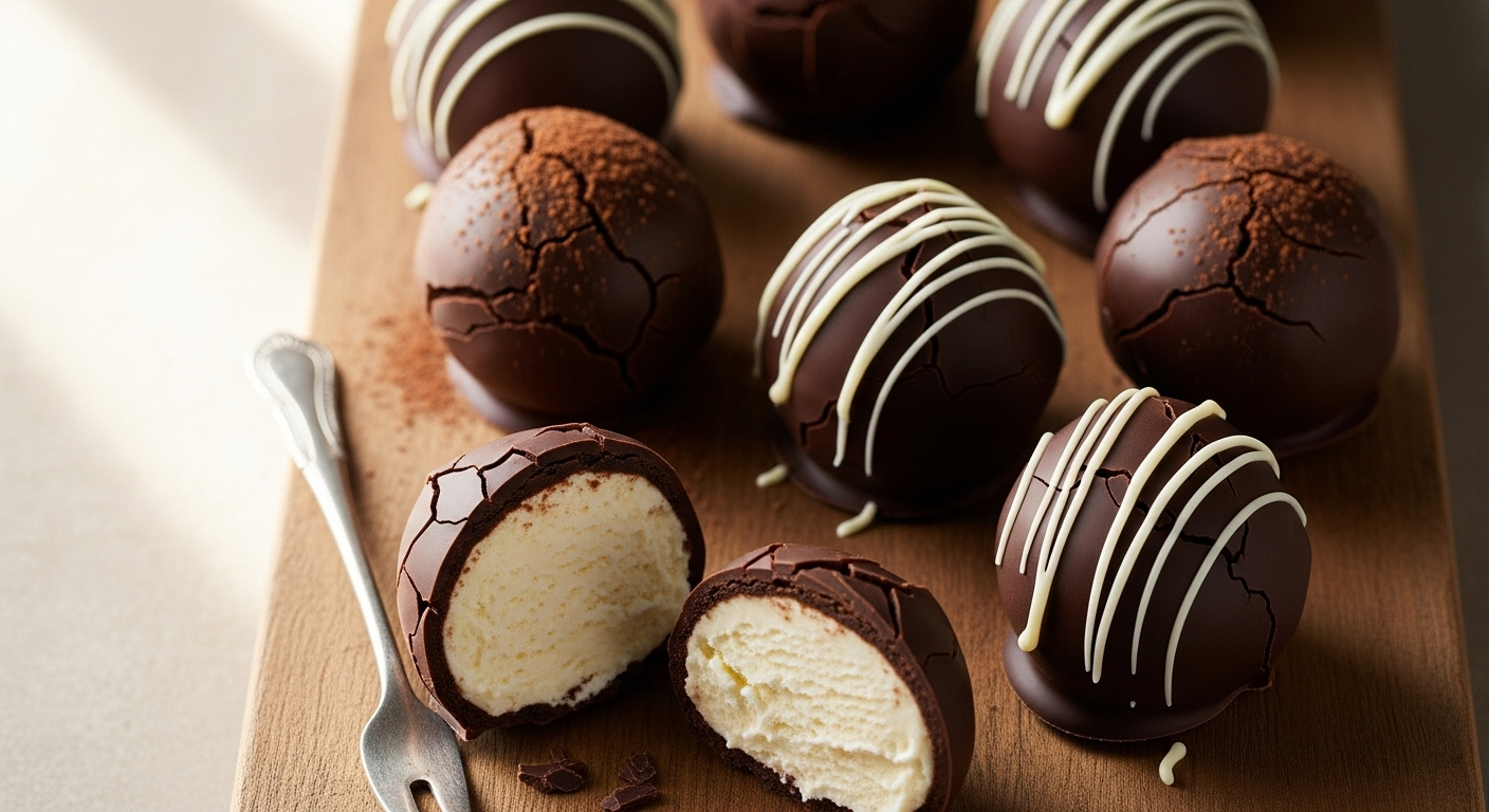 Decadent Ice Cream Truffles Dipped in Rich Chocolate Bliss