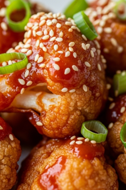 Delicious Crunchy Korean Fried Cauliflower with Spicy Gochujang Glaze