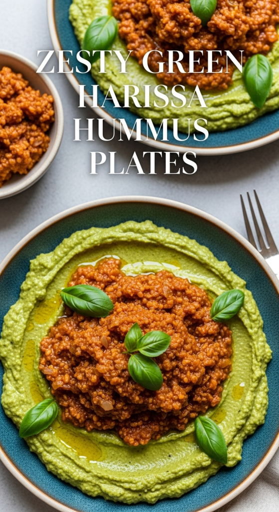 Easy and Zesty Green Harissa Hummus Plates: Brighten Your Table