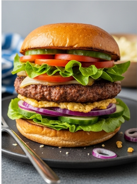 Healthy Banh Mi-Inspired Turkey Burgers with Zesty Pickled Veggies