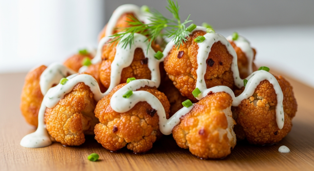 Irresistible Crispy Air Fryer Buffalo Cauliflower with Zesty Ranch Twist