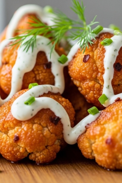 Irresistible Crispy Air Fryer Buffalo Cauliflower with Zesty Ranch Twist