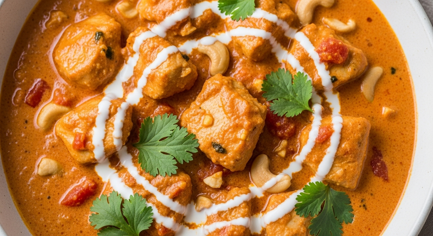 Rich & Creamy Tomato Cashew Chicken Curry: Tikka Masala Twist