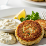 Savor Maryland-Style Crab Cakes Served with Classic Tartar Sauce