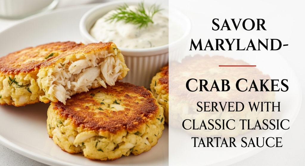 Savor Maryland-Style Crab Cakes Served with Classic Tartar Sauce
