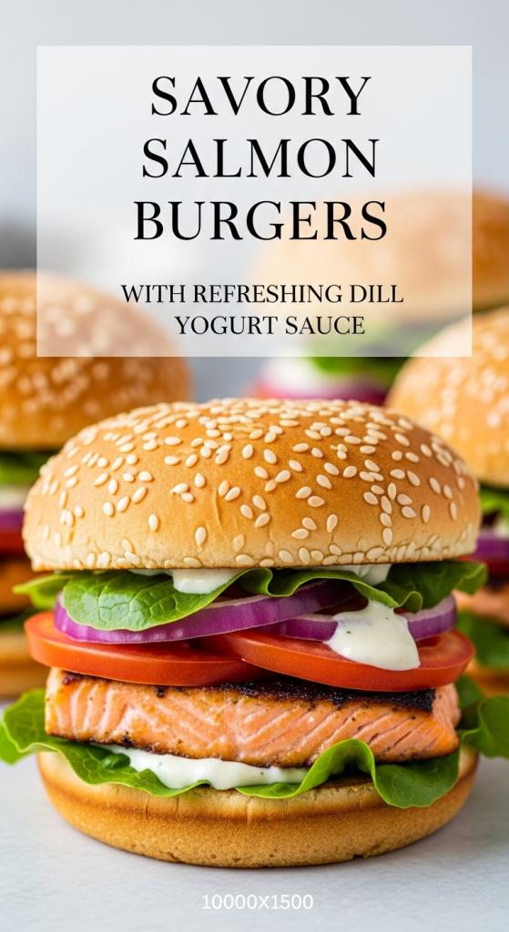 Savory Salmon Burgers with Refreshing Dill Yogurt Sauce