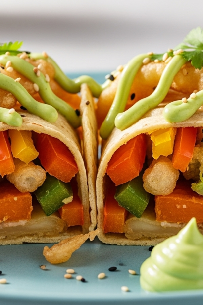 Secret of Crispy Tempura Veggie Tacos with Zesty Wasabi Mayo Twist