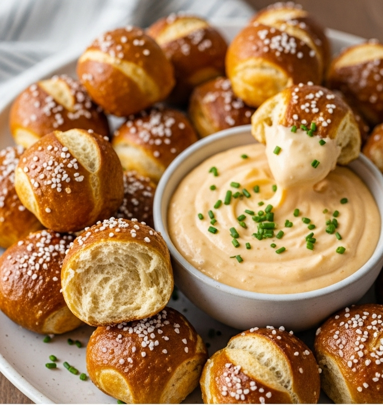 Irresistible Soft Pretzel Bites with Creamy Cheese Dip