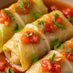 Stuffed Cabbage Rolls with Tangy Tomato Sauce: Wrapped in Flavor
