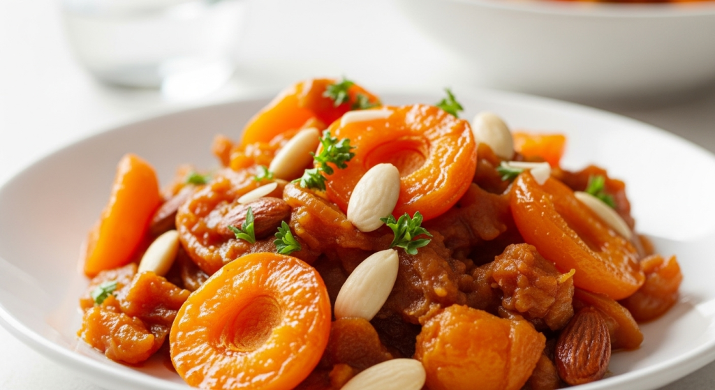 Delicious Sweet Potato Tagine: A Savory Blend of Apricots & Almonds