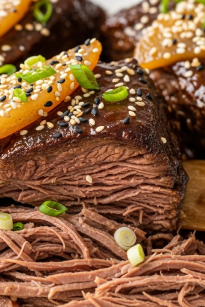 Best Tender Braised Beef Ribs in Sweet Pear & Soy Marinade