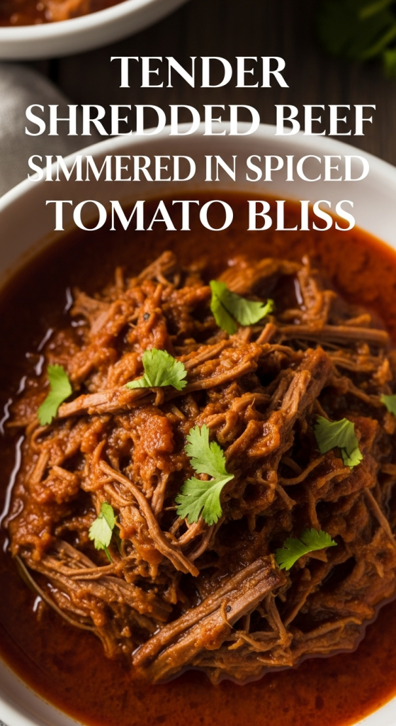 Best Tender Shredded Beef Simmered in Spiced Tomato Bliss