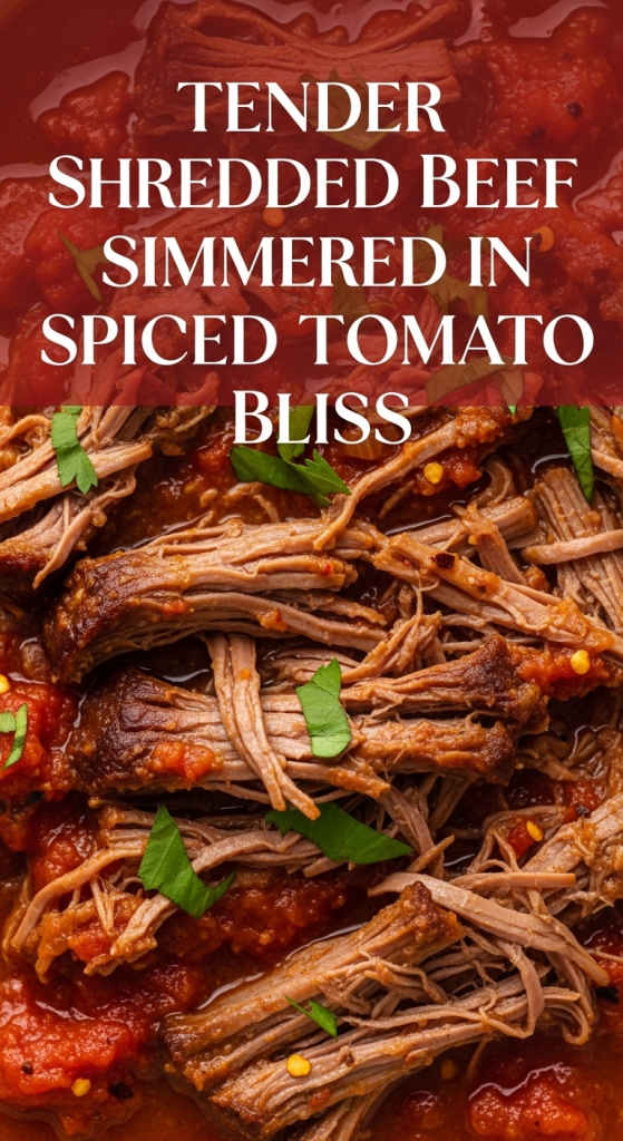 Best Tender Shredded Beef Simmered in Spiced Tomato Bliss