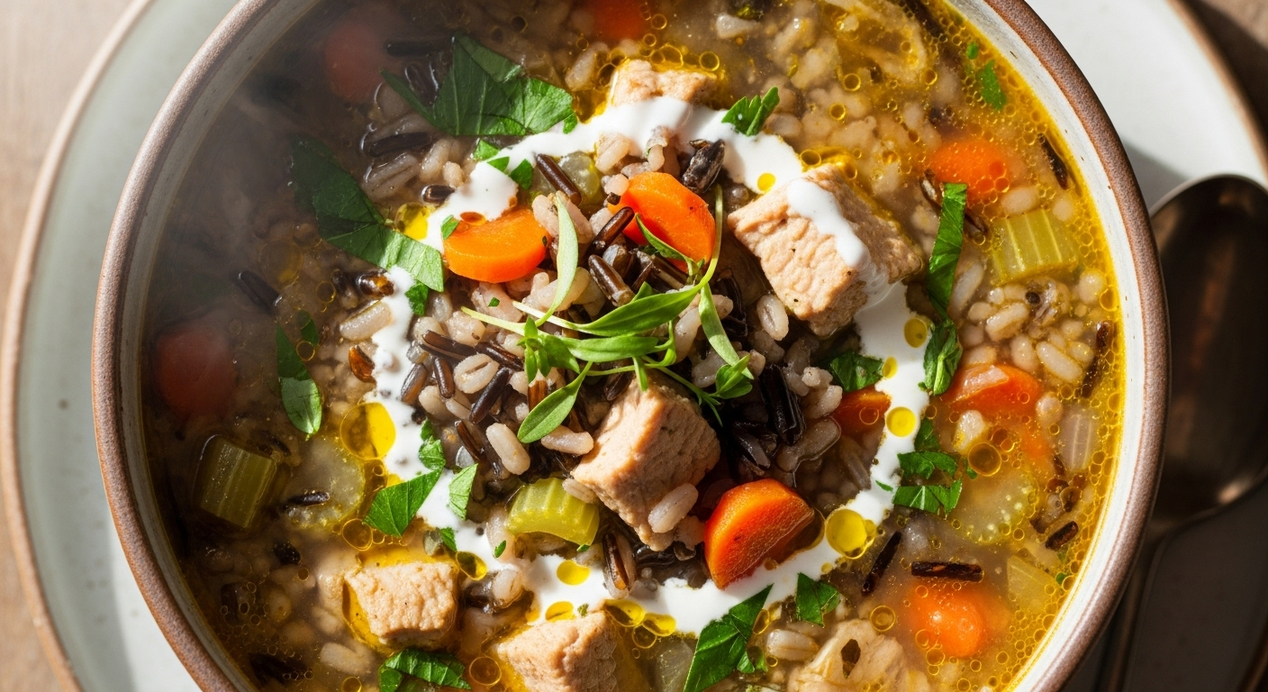 Turkey and Wild Rice Soup Delight: Savor the Comfort