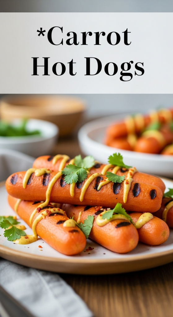 Ultimate Carrot Hot Dogs All the Toppings, No Meat