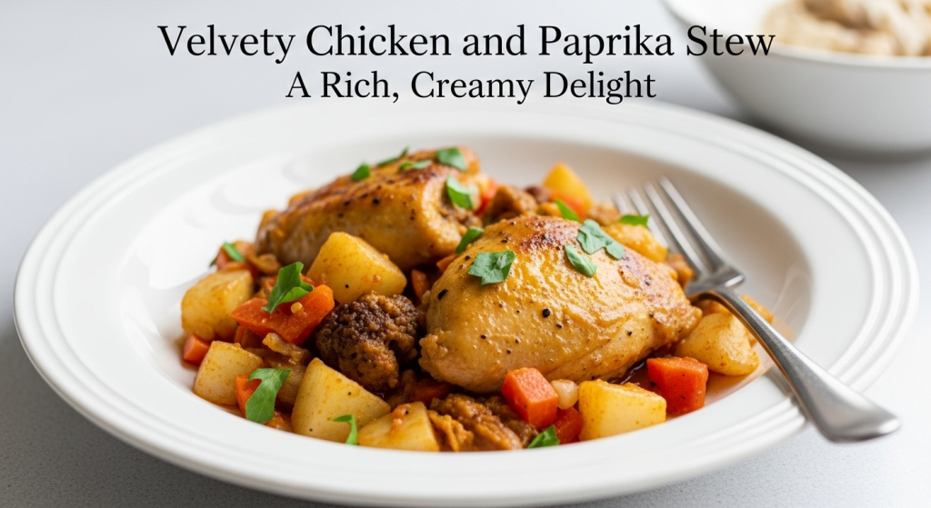 Velvety Chicken and Paprika Stew: A Rich, Creamy Delight"