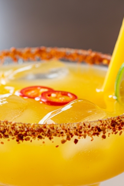 Wholesome Zesty Spicy Mango Tajín Margarita Mocktail Recipe Reveal