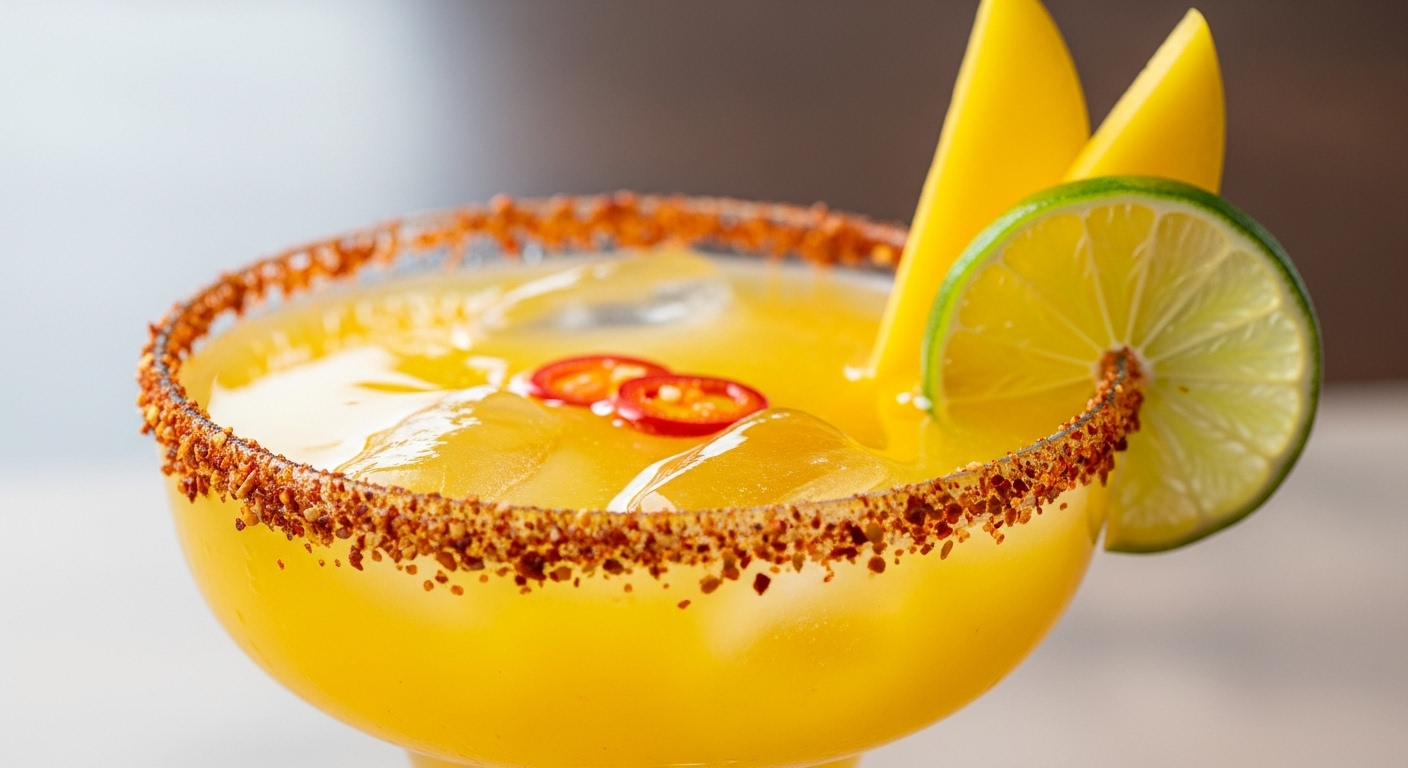 Wholesome Zesty Spicy Mango Tajín Margarita Mocktail Recipe Reveal