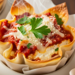 Wonton Wrapper Lasagna Cupcakes: Bite-Sized Italian Delight