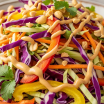 Zesty Asian Slaw with Creamy Peanut Lime Dressing Delight