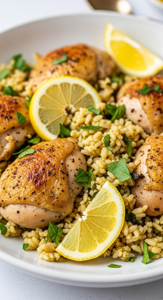 Zesty One-Pot Lemon Herb Chicken and Rice Delight