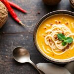 شوربة نودلز كاري جوز الهند الكريمية الدافئة، لتعزيز الحواس في ليلة باردة