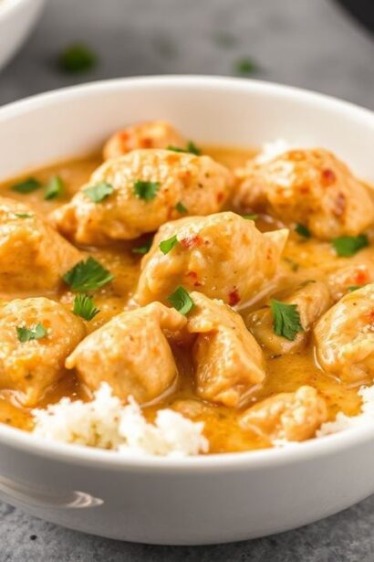 دجاج بالزبدة الكريمي في قدر الضغط الفوري، لذة سريعة ونكهة غنية.