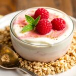 كرانشان كريمي بالشوفان والعسل والتوت القرمزي، حلوى منعشة بنكهة لا تُنسى