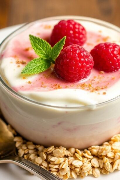 كرانشان كريمي بالشوفان والعسل والتوت القرمزي، حلوى منعشة بنكهة لا تُنسى