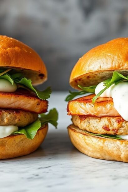 شرائح سلمون مشوية مع صوص زبادي بالـدill منعش وبطعم لا يُقاوم