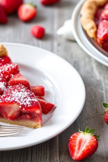 صورة فطيرة فراولة بالراوند مثالية: حلوة لا تُقاوم وقدّمت بشكل جذاب.