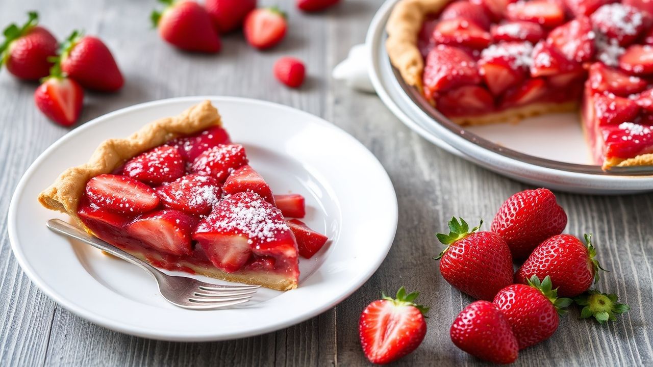 صورة فطيرة فراولة بالراوند مثالية: حلوة لا تُقاوم وقدّمت بشكل جذاب.