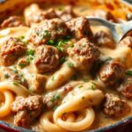 مرق كريمي بيلاف بزيت واحد في قدر واحد لعشاء سريع “20-Minute One-Pot Beef Stroganoff Delight”