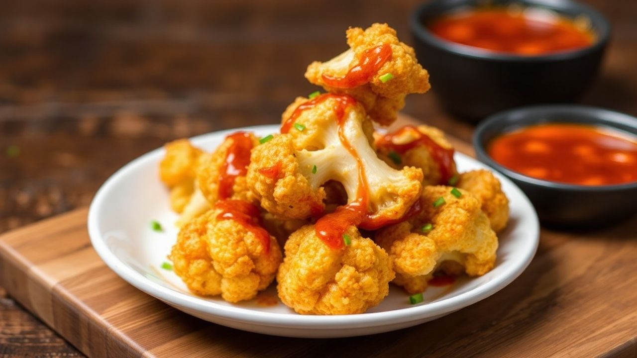 زهرة قرنبيط كورية مقرمشة مع صوص غوتشوجان حار لذيذ