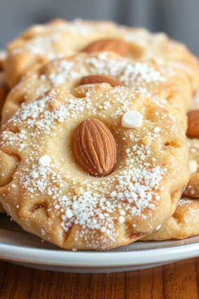 حلوى Acıbadem Kurabiyesi التركية بلوزة اللوز المرة، لقمة حلوة مغطاة بالسكر.