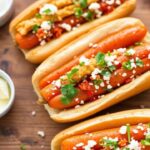 كرات جزر على شكل “هوت دوج” مع جميع الإضافات، دون أي لحم