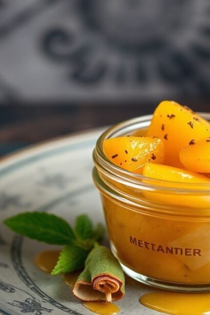 حبات فاكهة مجففة بالمسكّرات المطعّمة بالخردل، حلوة مع بهار إيطالي مذهل.